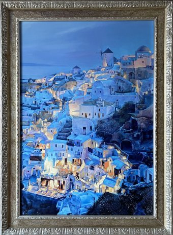 Santorini Evening: Romantic Island View