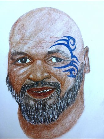 Painting "Portrait of Tyson 2025 by Serhiy Domanyuk" by painter Sergiy Domanyuk pencil paper at Jose Art Gallery