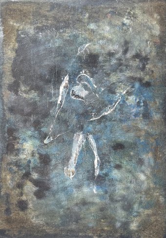 Painting "Movement of the Soul in Dance on the Sand" by painter Lora Paulava mixed method canvas at Jose Art Gallery