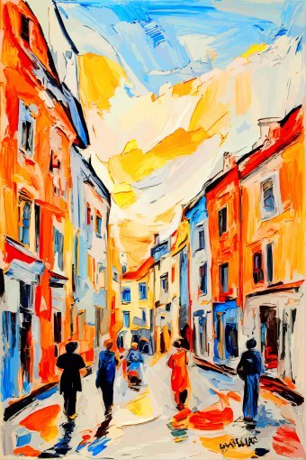 Arte digital "Azure Street Motion", artista digital Viktor Levchenko en Jose Art Gallery