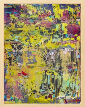 Painting "The world as a context to the" by painter Geert Lemmers acrylic wood at Jose Art Gallery