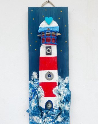 Sculpture "Lighthouse of the Invisible Journey" by sculptor Legno alla Deriva Wood at Jose Art Gallery