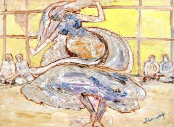 Pintura "DANZA TRIBAL INDIA-1", pintor ANAND MANCHIRAJU óleo lienzo en Jose Art Gallery