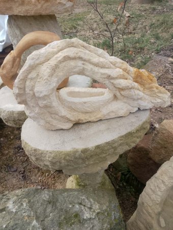 Sculpture "Emotion Captured" by sculptor Adam Rosa Stone at Jose Art Gallery