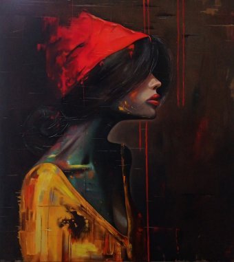 Painting "In search of the gray wolf" by painter Yulianna Tulinova oil canvas at Jose Art Gallery