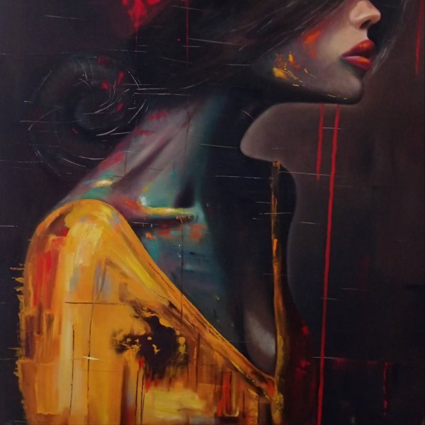 Additional view 6: Conceptual Portrait Painting In search of the gray wolf by painter Yulianna Tulinova oil canvas 