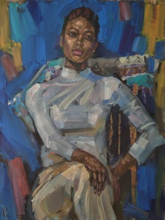 Painting "Portrait of Margaret: African Soul and Beauty" by painter Victor Pesterev oil canvas at Jose Art Gallery