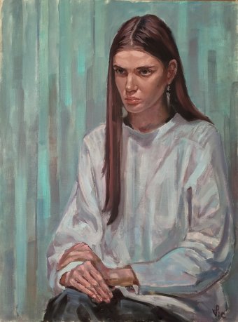 Painting "A Scandinavian girl" by painter Victor Pesterev oil canvas at Jose Art Gallery