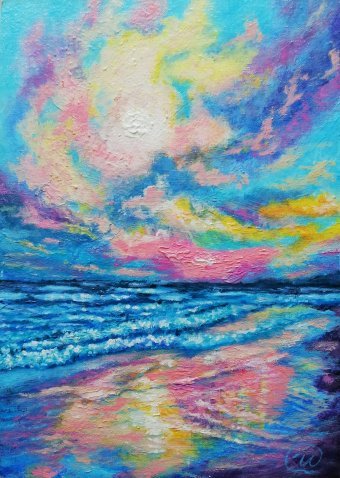 Vivid Ocean Sunset Landscape