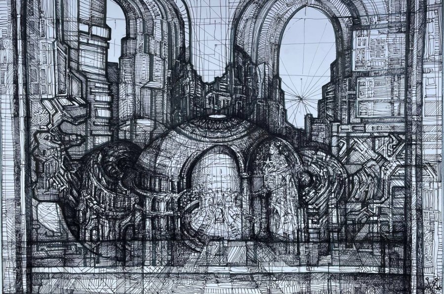 Star Temple: Mystical Architecture of the Future Painting by Oleksiy ...