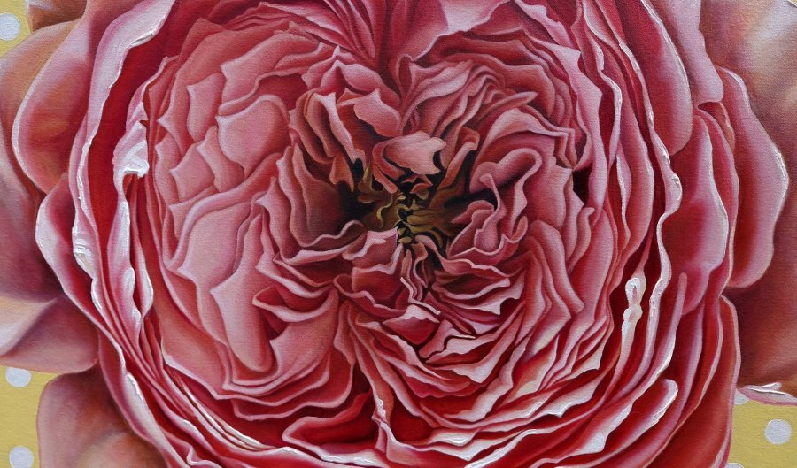 Additional view 1: Realism Flower Painting Rose and rhythm by painter Elena Nova oil canvas 