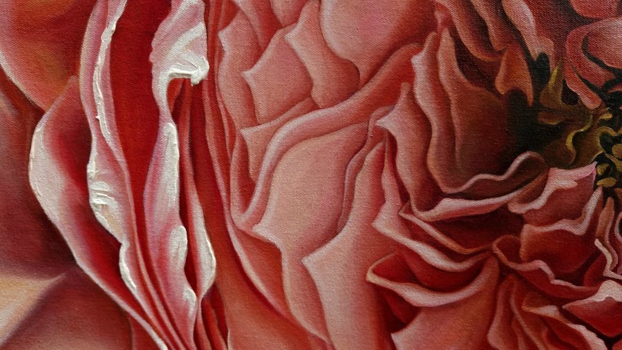 Additional view 2: Realism Flower Painting Rose and rhythm by painter Elena Nova oil canvas 