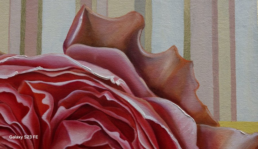 Additional view 3: Realism Flower Painting Rose and rhythm by painter Elena Nova oil canvas 