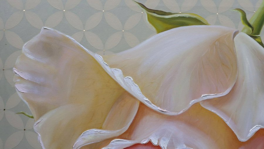 Additional view 4: Realism Flower Painting Roses and the geometry of spa by painter Elena Nova oil canvas 