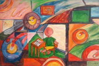 Painting "Screens and Windows  01/03" by painter John Silver acrylic fabric at Jose Art Gallery