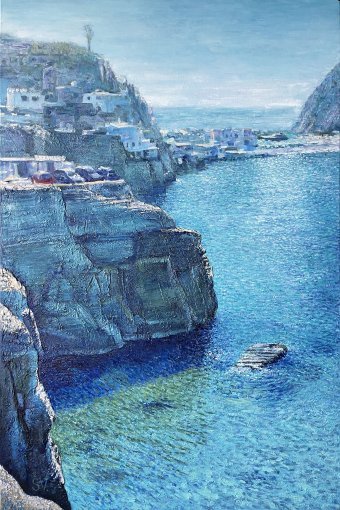 Sunlit Seascape of Sant Angelo Cliffs