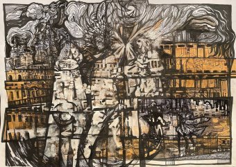 Drawing "Local" by illustrator Oleksiy Oleksandrovich ink paper at Jose Art Gallery