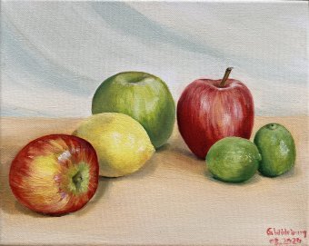 Painting "Fruit 1" by painter Günter Wideburg oil canvas at Jose Art Gallery