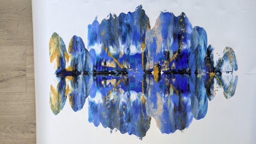 Additional view 2: Abstract Interior Painting Mirror of Stillness by painter Yuliya Chshipachyova acrylic canvas 