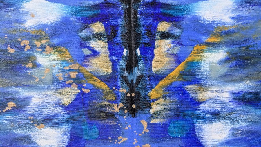 Additional view 3: Abstract Interior Painting Mirror of Stillness by painter Yuliya Chshipachyova acrylic canvas 