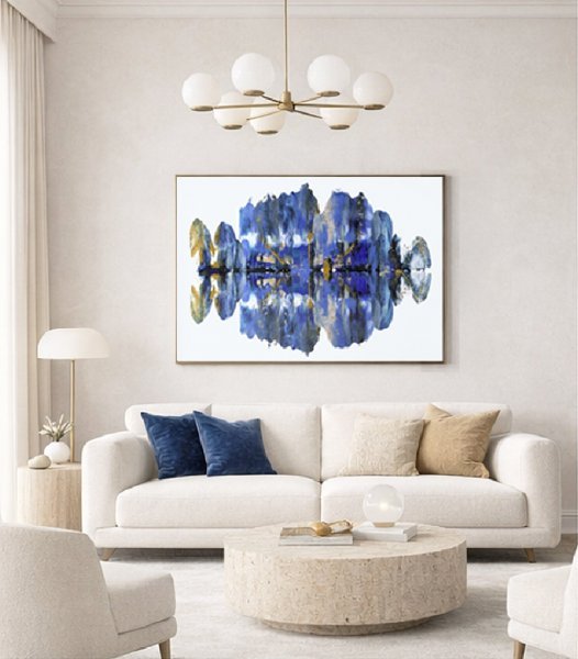 Additional view 5: Abstract Interior Painting Mirror of Stillness by painter Yuliya Chshipachyova acrylic canvas 