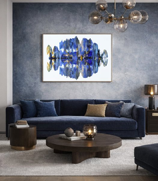 Additional view 6: Abstract Interior Painting Mirror of Stillness by painter Yuliya Chshipachyova acrylic canvas 
