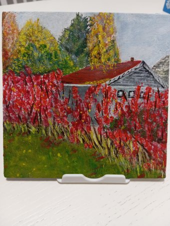 Painting "Autumn colors" by painter Tatiana Oleksiuk acrylic concrete at Jose Art Gallery