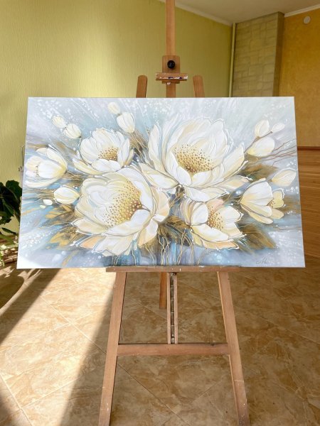 Additional view 8: Impressionism Flower Painting Bouquet of tenderness by painter Olena Shevchenko acrylic canvas 