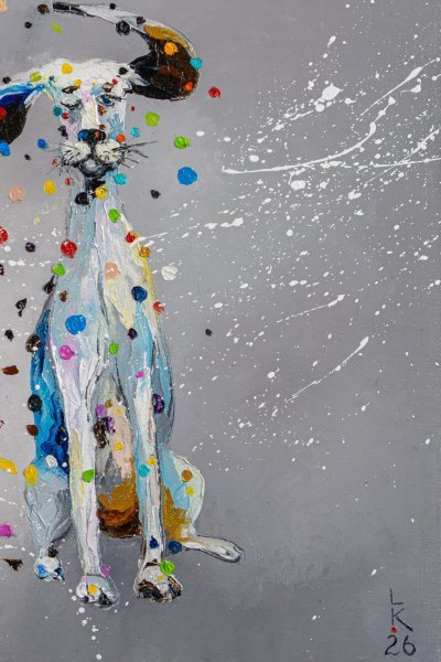 Additional view 1: Contemporary Art Animal Painting Blow me away! by painter Liubov Kuptsova oil canvas 