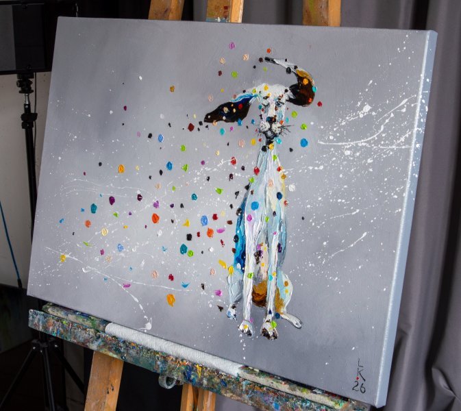 Additional view 2: Contemporary Art Animal Painting Blow me away! by painter Liubov Kuptsova oil canvas 