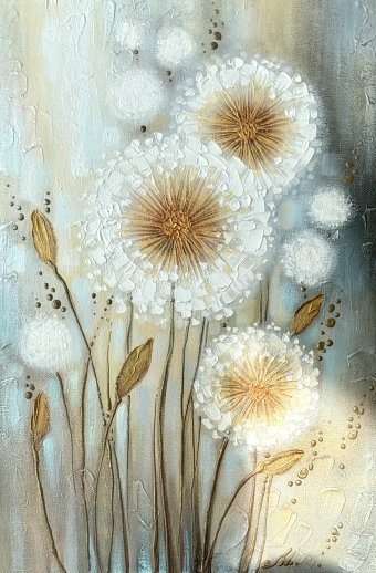 Painting "Dandelions" by painter Olena Shevchenko acrylic canvas at Jose Art Gallery
