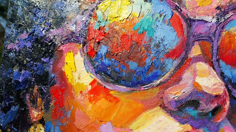 Additional view 1: Contemporary Art Portrait Painting Summer Drive by painter Viktoria Lapteva oil canvas 