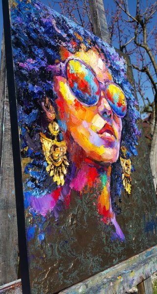 Additional view 8: Contemporary Art Portrait Painting Summer Drive by painter Viktoria Lapteva oil canvas 