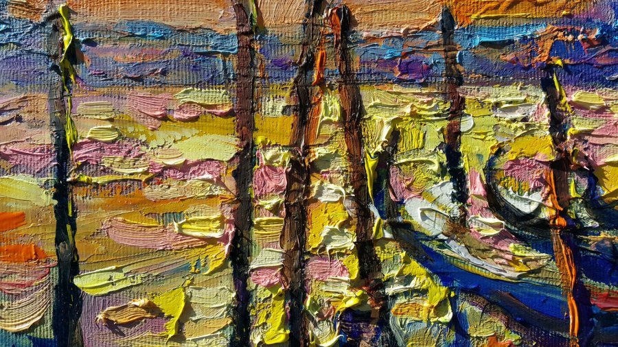 Additional view 2: Impressionism Landscape Painting Venice Glow by painter Viktoria Lapteva oil canvas 