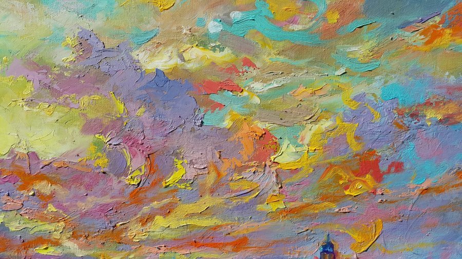 Additional view 3: Impressionism Landscape Painting Venice Glow by painter Viktoria Lapteva oil canvas 