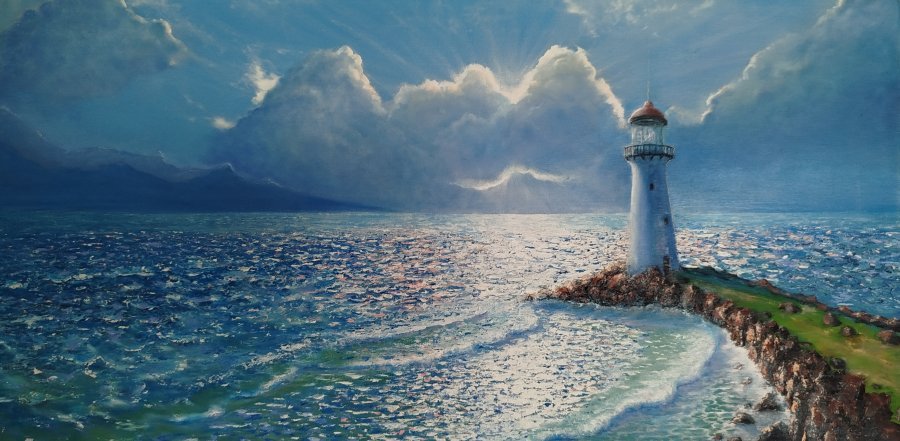 Lonely Lighthouse Drawing - Eva Lazaryan - Jose Art Gallery
