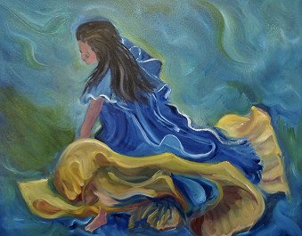 Gypsy Dancer in Blue Dress