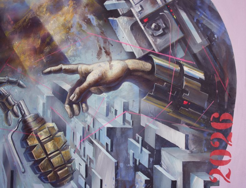 Additional view 1: Surrealism Religious Painting Creation 4V. by painter Dobrodiy Alexandr acrylic canvas 