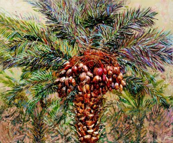 Painting "Golden Palm of Life" by painter Olena Rudnieva oil canvas at Jose Art Gallery