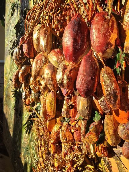 Additional view 4: Symbolism Still-Life Painting Golden Palm of Life by painter Olena Rudnieva oil canvas 