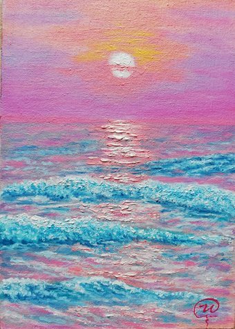 Sunset Ocean: Embracing Waves and Colors
