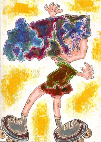 Pittura "Sui pattini", pittore JackMichel pastello carta alla Jose Art Gallery