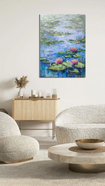 Additional view 1: Impressionism Flower Painting Reflections of Silence by painter Anastasia Kozorez oil canvas 