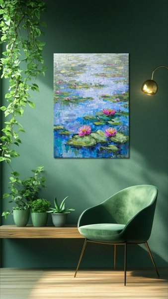 Additional view 2: Impressionism Flower Painting Reflections of Silence by painter Anastasia Kozorez oil canvas 