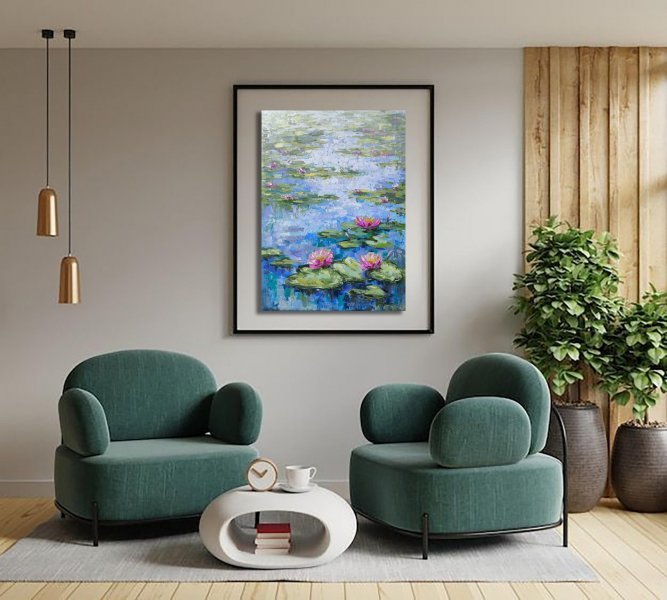 Additional view 4: Impressionism Flower Painting Reflections of Silence by painter Anastasia Kozorez oil canvas 