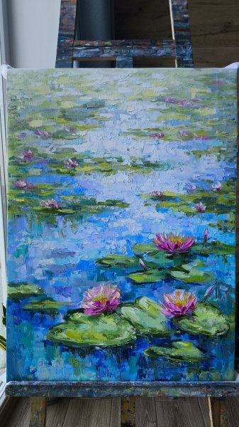 Additional view 5: Impressionism Flower Painting Reflections of Silence by painter Anastasia Kozorez oil canvas 