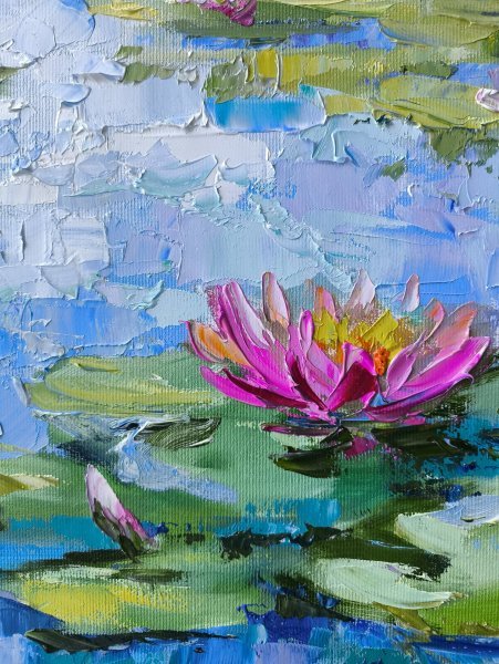 Additional view 6: Impressionism Flower Painting Reflections of Silence by painter Anastasia Kozorez oil canvas 