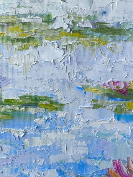 Additional view 7: Impressionism Flower Painting Reflections of Silence by painter Anastasia Kozorez oil canvas 