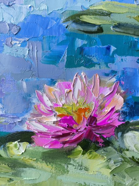 Additional view 8: Impressionism Flower Painting Reflections of Silence by painter Anastasia Kozorez oil canvas 