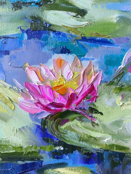 Additional view 9: Impressionism Flower Painting Reflections of Silence by painter Anastasia Kozorez oil canvas 